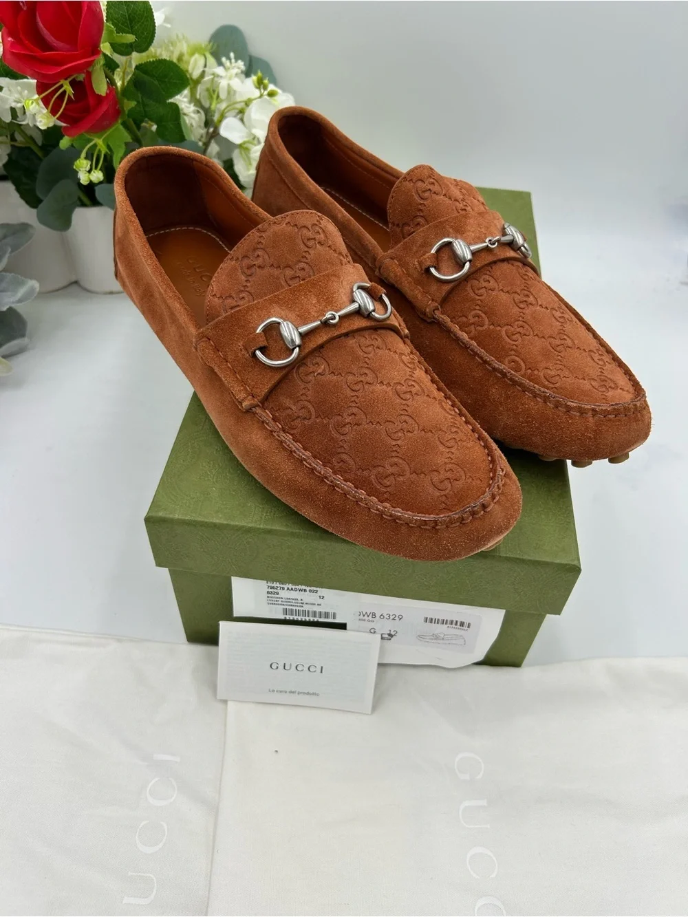 Men's Gucci JORDY horse bit suede loafers size 12 fits 12.5 US made in Italy